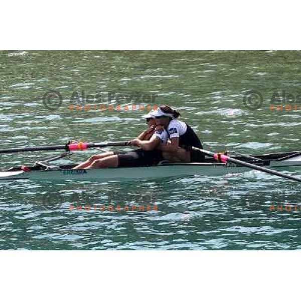 Team New Zealand, gold medalists in category Women\'s Pair in the Final at 2011 World Rowing Championships at Bled, Slovenia on September 1,2011 