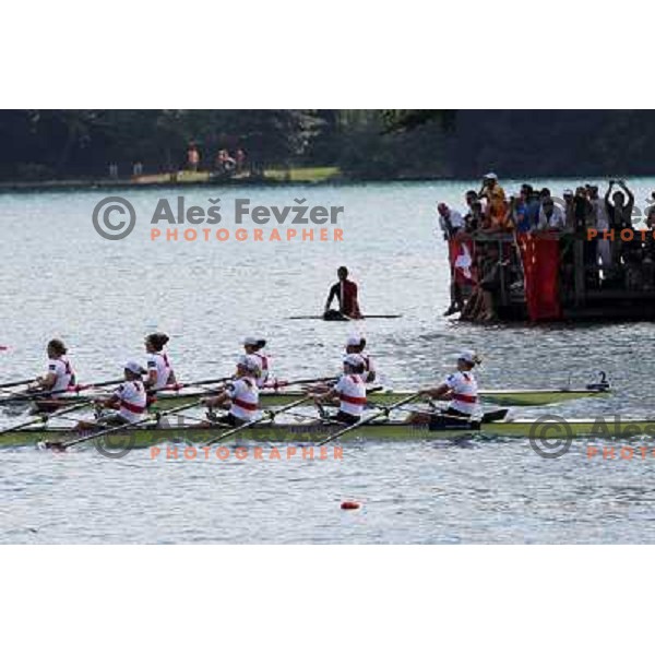 Team Germany, gold medalists in category Women\'s Quadruple Sculls in the Final of 2011 World Rowing Championships at Bled, Slovenia on September 1,2011 