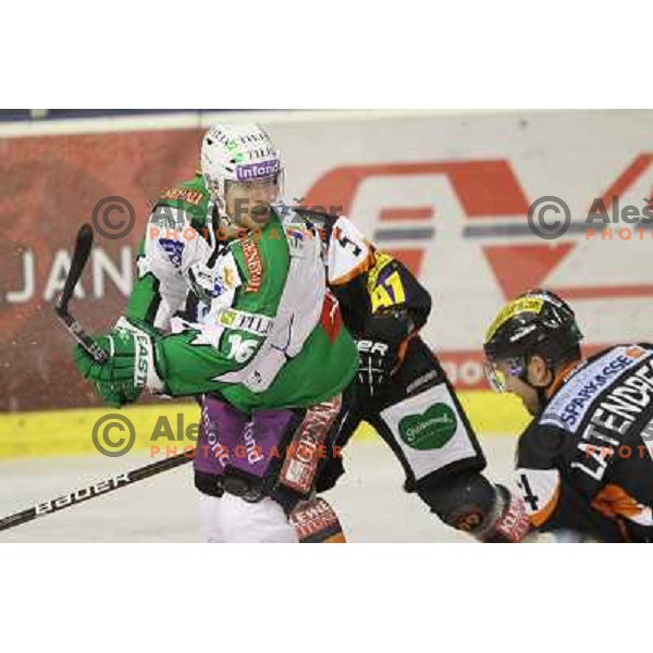 Ales Music in action during ice-hockey match Tilia Olimpija- EC Moser Medical Graz in round 2 of EBEL league, played in Hala Tivoli, Ljubljana, Slovenia on September 15,2011 