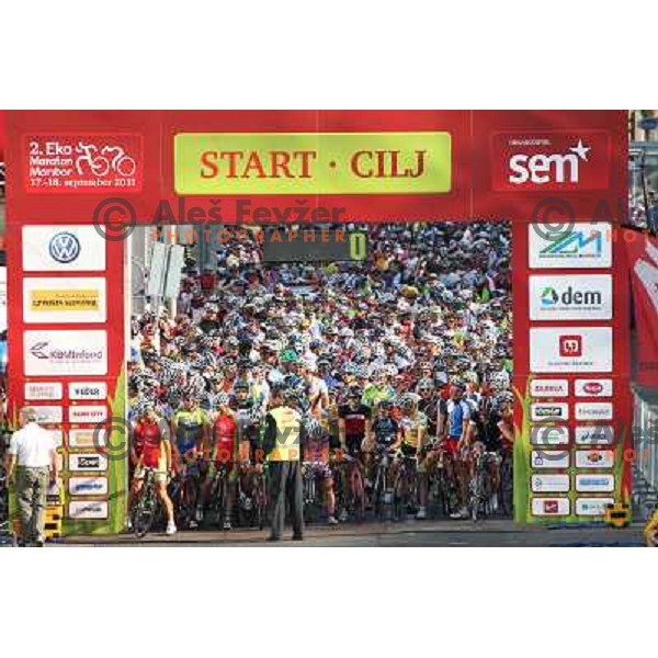 2. EKO Maraton Maribor with more than 1000 cyclists on two courses (70 km and 114 km) enjoy superb weather on roads leading from start in Maribor through Kungota- Jurij- Austria- Radlje ob Dravi- Ribnica-Lovrenc- Ruse and back to Maribor, Slovenia on Sept