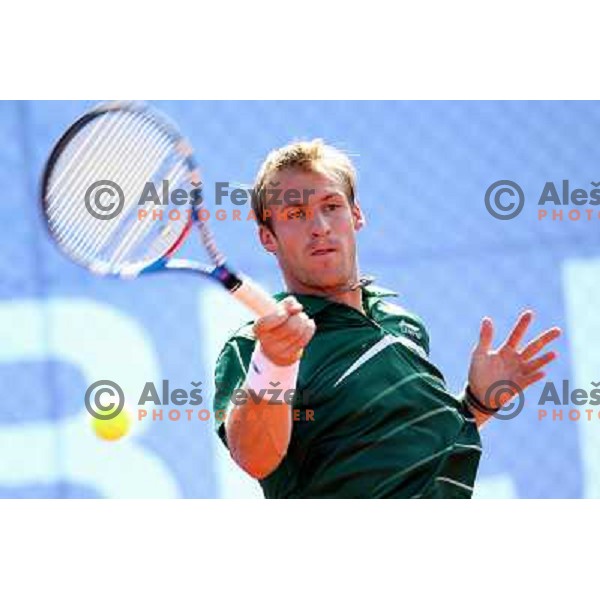 Grega Zemlja of Slovenia in action during round 1 of BMW Ljubljana Open, ATP Challenger played at ZAK Ljubljana on September 20, 2011 