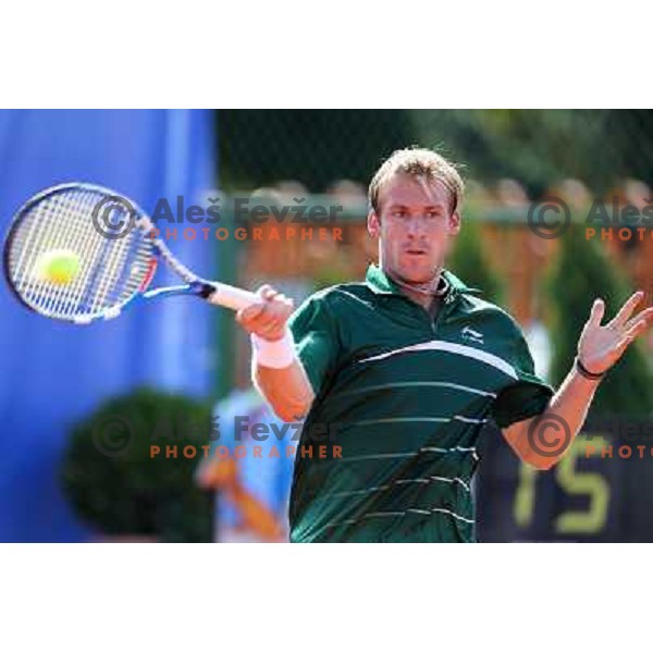 Grega Zemlja of Slovenia in action during round 1 of BMW Ljubljana Open, ATP Challenger played at ZAK Ljubljana on September 20, 2011 