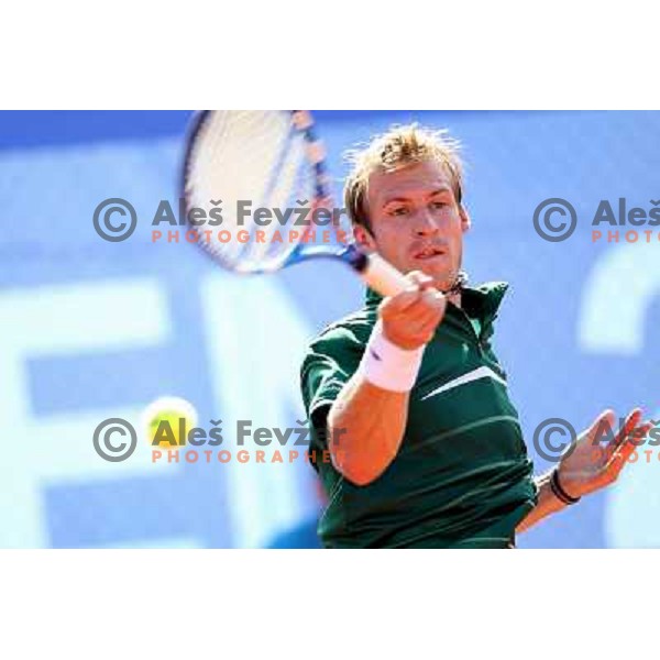 Grega Zemlja of Slovenia in action during round 1 of BMW Ljubljana Open, ATP Challenger played at ZAK Ljubljana on September 20, 2011 