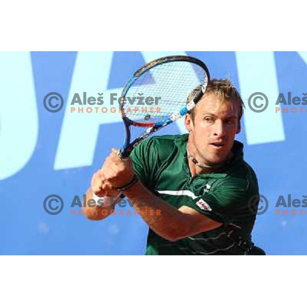 Grega Zemlja of Slovenia in action during round 1 of BMW Ljubljana Open, ATP Challenger played at ZAK Ljubljana on September 20, 2011 