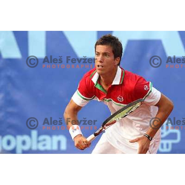 Aljaz Bedene of Slovenia in action during second round at BMW Ljubljana Open, ATP Challenger played at ZAK Ljubljana, Slovenia on September 21, 2011 
