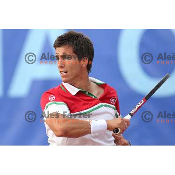Aljaz Bedene of Slovenia in action during second round at BMW Ljubljana Open, ATP Challenger played at ZAK Ljubljana, Slovenia on September 21, 2011 