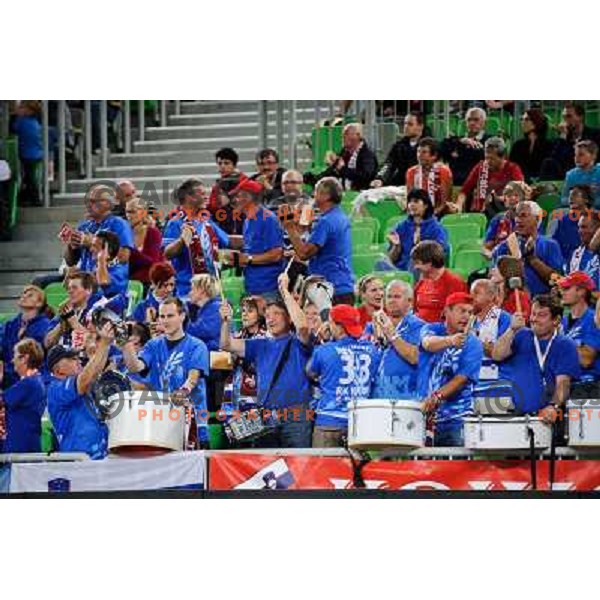 krim fans in action during Hanball game Krim Mercator - Viborg, EHF Champions League 2011-2011, Arena Stozice, Ljubljana, 07.10.2011 