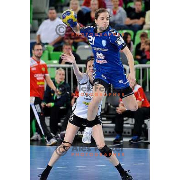 Alja Jankovic in action during Hanball game Krim Mercator - Viborg, EHF Champions League 2011-2011, Arena Stozice, Ljubljana, 07.10.2011 