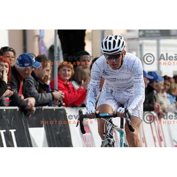 Gorazd Stangelj of Slovenia finished his professional cycling carrier winning the race in front of his fans in Novo Mesto, Slovenia on October 9, 2011. In past 20 years he was racing for Krka, Moblivetta,Liquigas, Fassa Bortolo,Saeco, Lampre and Astana. 