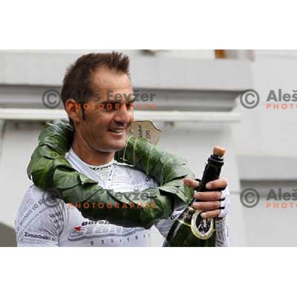 Gorazd Stangelj of Slovenia finished his professional cycling carrier winning the race in front of his fans in Novo Mesto, Slovenia on October 9, 2011. In past 20 years he was racing for Krka, Moblivetta,Liquigas, Fassa Bortolo,Saeco, Lampre and Astana. 