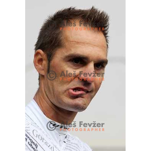 Gorazd Stangelj of Slovenia finished his professional cycling carrier winning the race in front of his fans in Novo Mesto, Slovenia on October 9, 2011. In past 20 years he was racing for Krka, Moblivetta,Liquigas, Fassa Bortolo,Saeco, Lampre and Astana. 