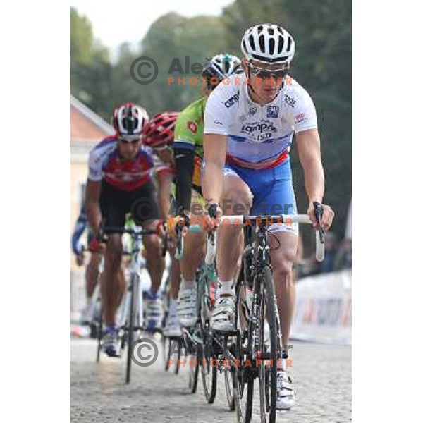 Grega Bole racing in Novo Mesto, Slovenia on October 9, 2011. 