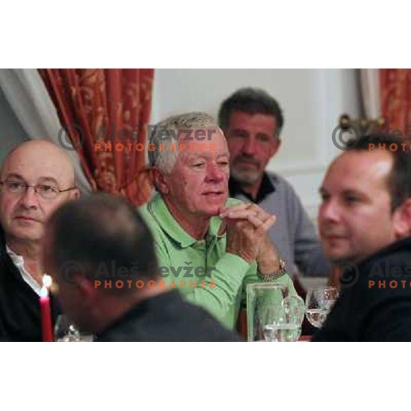 Tone Vogrinec at prize giving ceremony after Elan-Porsche Slovenia golf tournament hosted by Bojan Krizaj at King\'s golf course, Bled, Slovenia on October 16, 2011 