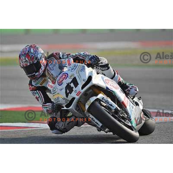 Haga (JPN) racing at Superbike FIM World Championships race at Enzo and Dino Ferrari Circuit in Imola, Italy on September 25,2011 