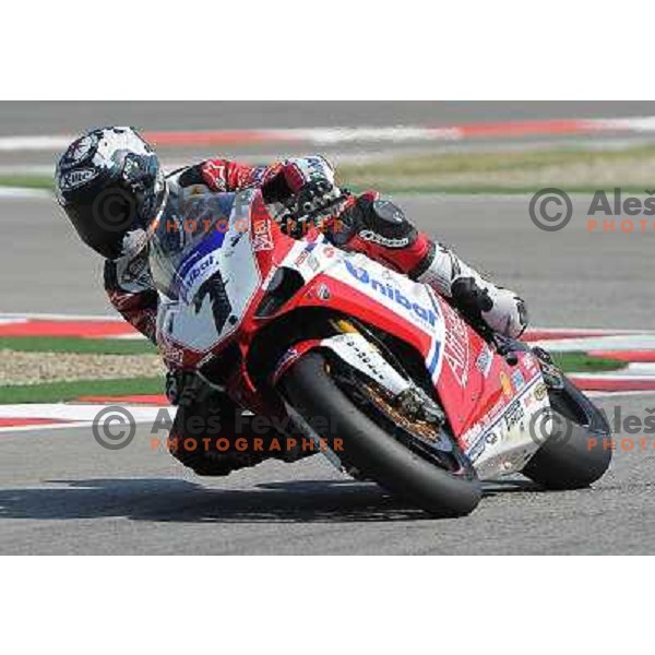 Carlos Ceca (ESP) racing at Superbike FIM World Championships race at Enzo and Dino Ferrari Circuit in Imola, Italy on September 25,2011 