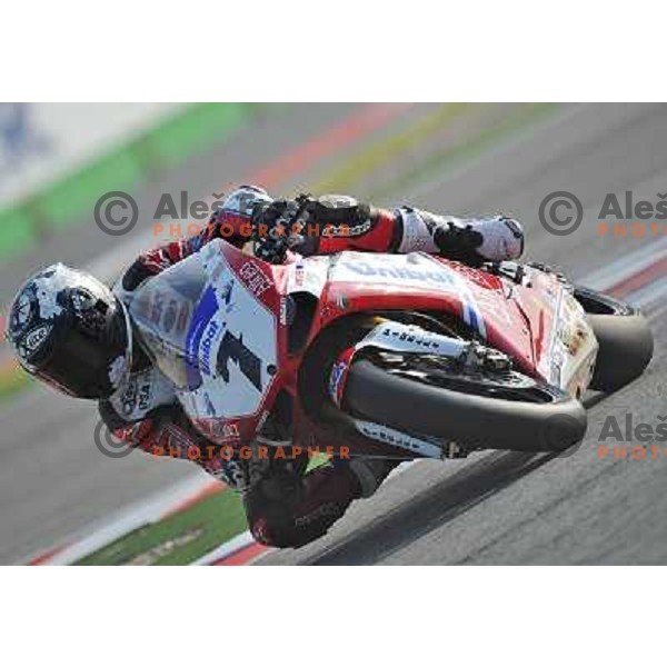 Carlos Ceca (ESP) racing at Superbike FIM World Championships race at Enzo and Dino Ferrari Circuit in Imola, Italy on September 25,2011 