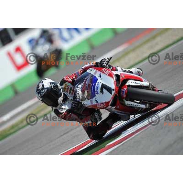 Carlos Ceca (ESP) racing at Superbike FIM World Championships race at Enzo and Dino Ferrari Circuit in Imola, Italy on September 25,2011 