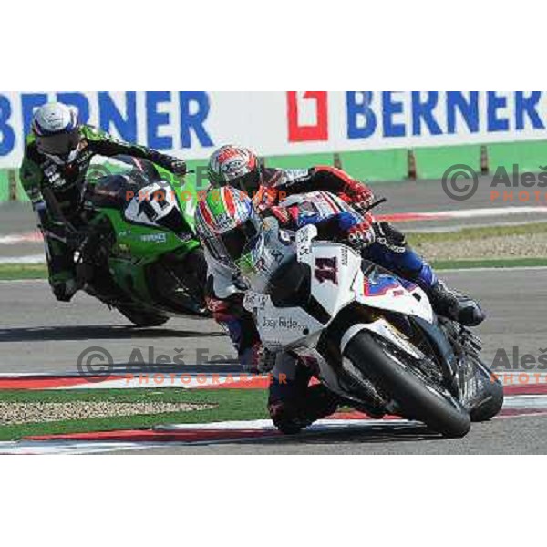 Troy Corser (AUS) racing at Superbike FIM World Championships race at Enzo and Dino Ferrari Circuit in Imola, Italy on September 25,2011 