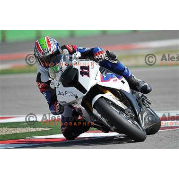 Troy Corser (AUS) racing at Superbike FIM World Championships race at Enzo and Dino Ferrari Circuit in Imola, Italy on September 25,2011 