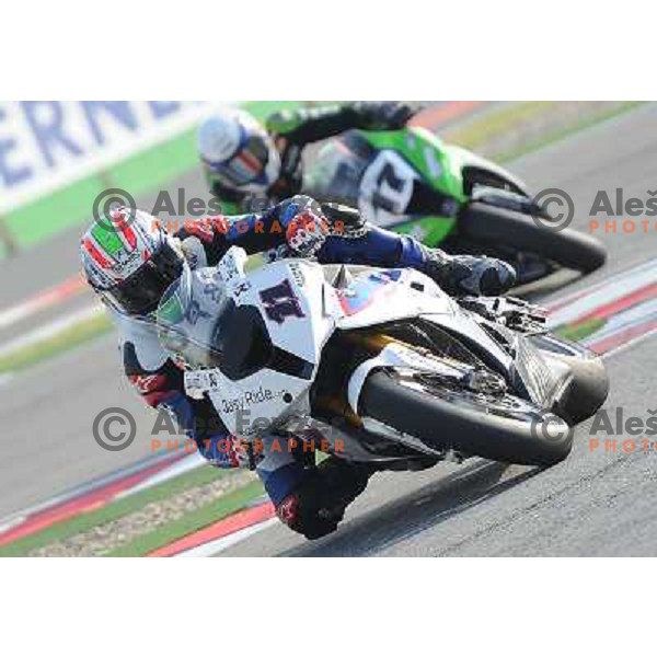 Troy Corser (AUS) racing at Superbike FIM World Championships race at Enzo and Dino Ferrari Circuit in Imola, Italy on September 25,2011 