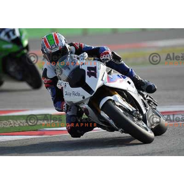 Troy Corser (AUS) racing at Superbike FIM World Championships race at Enzo and Dino Ferrari Circuit in Imola, Italy on September 25,2011 