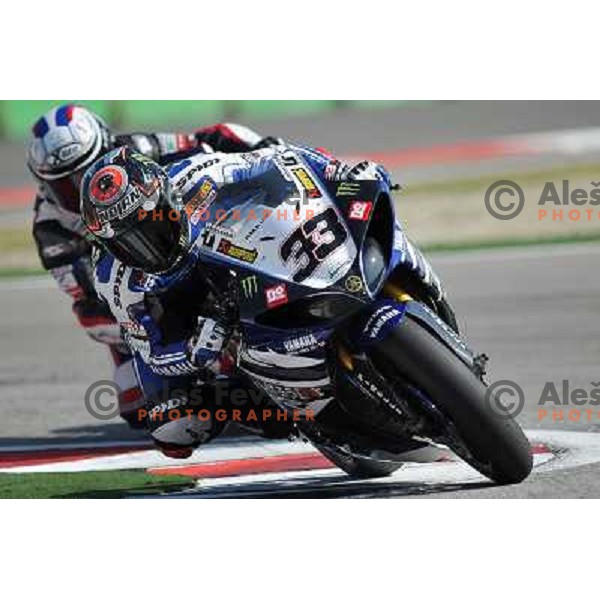 Marco Melandri (ITA) racing at Superbike FIM World Championships race at Enzo and Dino Ferrari Circuit in Imola, Italy on September 25,2011 