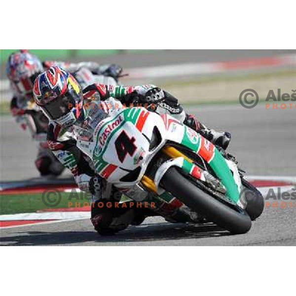 Jonathan Rea (GB) racing at Superbike FIM World Championships race at Enzo and Dino Ferrari Circuit in Imola, Italy on September 25,2011 