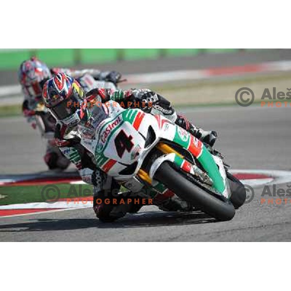Jonathan Rea (GB) racing at Superbike FIM World Championships race at Enzo and Dino Ferrari Circuit in Imola, Italy on September 25,2011 