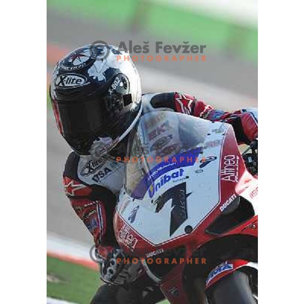 Carlos Ceca (ESP) racing at Superbike FIM World Championships race at Enzo and Dino Ferrari Circuit in Imola, Italy on September 25,2011 