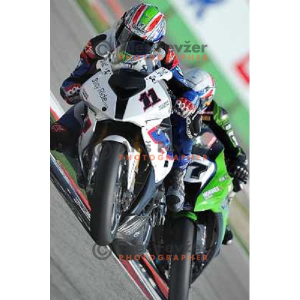 Troy Corser (AUS) racing at Superbike FIM World Championships race at Enzo and Dino Ferrari Circuit in Imola, Italy on September 25,2011 