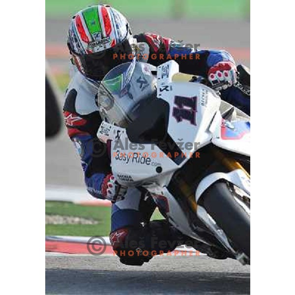 Troy Corser (AUS) racing at Superbike FIM World Championships race at Enzo and Dino Ferrari Circuit in Imola, Italy on September 25,2011 