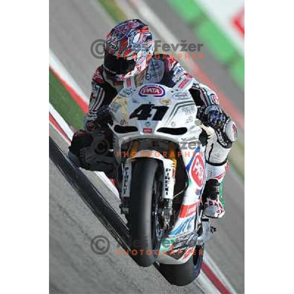 Haga (JPN) racing at Superbike FIM World Championships race at Enzo and Dino Ferrari Circuit in Imola, Italy on September 25,2011 