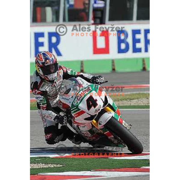 Jonathan Rea (GB) racing at Superbike FIM World Championships race at Enzo and Dino Ferrari Circuit in Imola, Italy on September 25,2011 