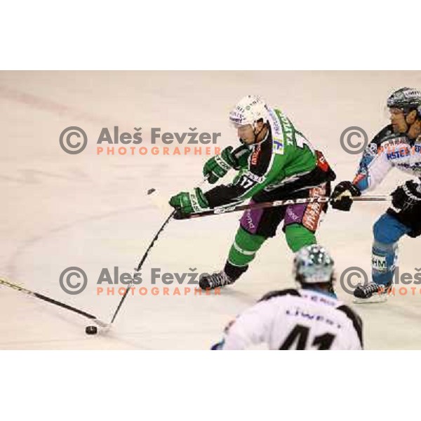 Justin Taylor of Tilia Olimpija in action during EBEL league regular season ice-hockey game in round 15 between Tilia Olimpija and EHC Liwset Linz, played in Hala Tivoli, Ljubljana, Slovenia on October 25, 2011 