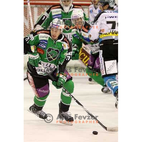 Justin Taylor of Tilia Olimpija in action during EBEL league regular season ice-hockey game in round 15 between Tilia Olimpija and EHC Liwset Linz, played in Hala Tivoli, Ljubljana, Slovenia on October 25, 2011 