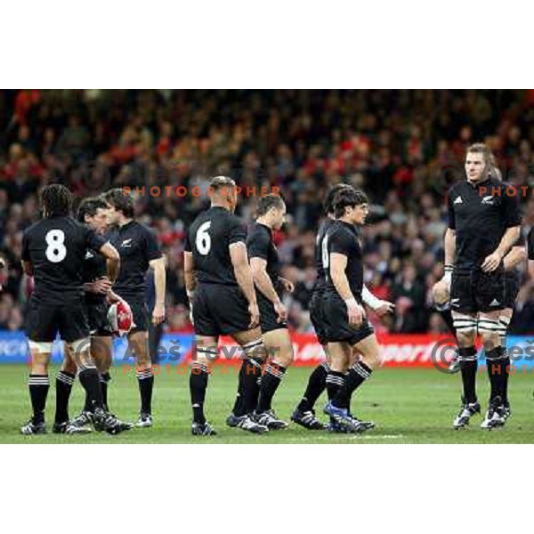 All Blacks before rugby match between Wales and New Zealand at Millennium Stadium, Cardiff, Wales on November 25, 2006. New Zealand won 45:10
