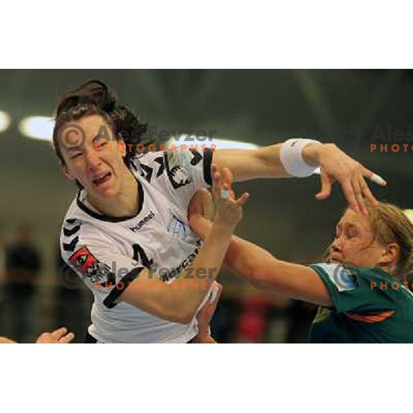 Ibolya Weiszne Melhmann of Krim Mercator in action during EHF Champions league regular season game 4 between HK Viborg (Danmark) and RK Krim Mercator (Slovenia), played in Viborg Stadionhall, Danmark on October 29, 2011 
