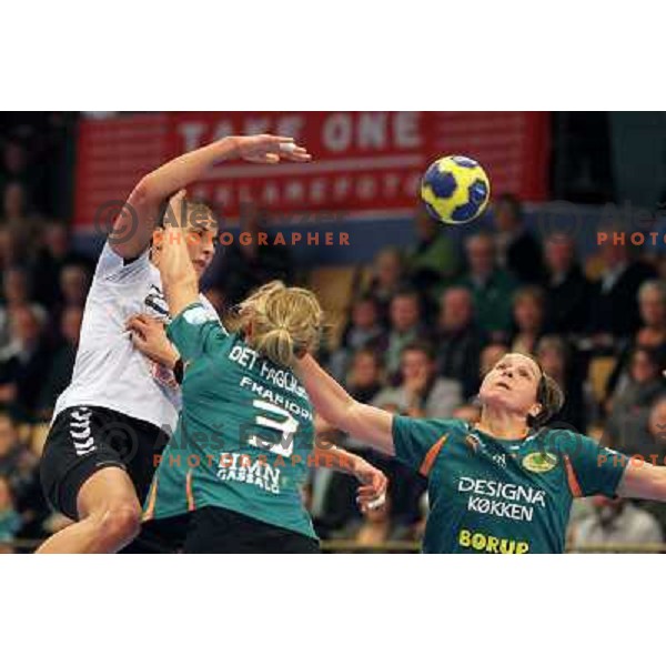 Andrea Penezic of Krim Mercator in action during EHF Champions league regular season game 4 between HK Viborg (Danmark) and RK Krim Mercator (Slovenia), played in Viborg Stadionhall, Danmark on October 29, 2011 