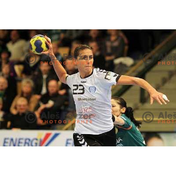 Andrea Penezic of Krim Mercator in action during EHF Champions league regular season game 4 between HK Viborg (Danmark) and RK Krim Mercator (Slovenia), played in Viborg Stadionhall, Danmark on October 29, 2011 