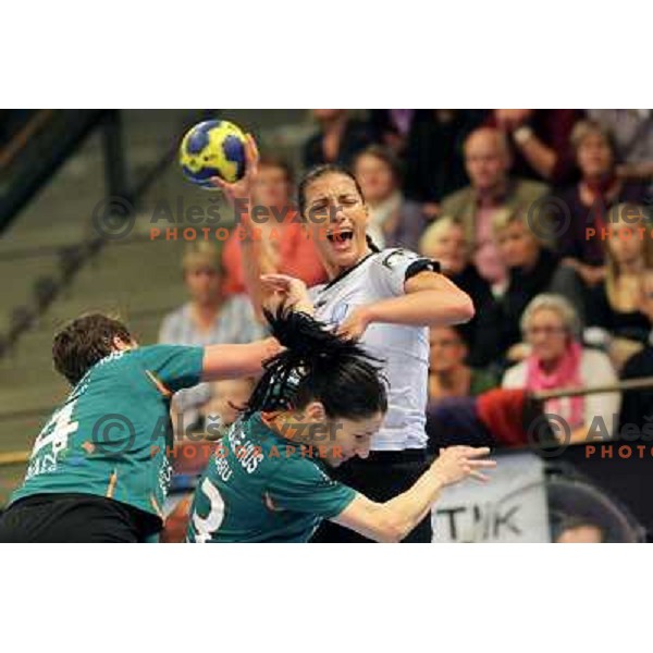 Andrea Penezic of Krim Mercator in action during EHF Champions league regular season game 4 between HK Viborg (Danmark) and RK Krim Mercator (Slovenia), played in Viborg Stadionhall, Danmark on October 29, 2011 
