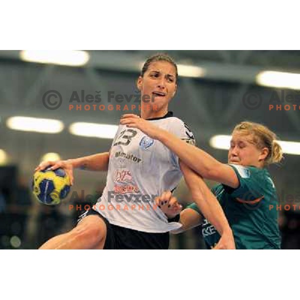 Andrea Penezic of Krim Mercator in action during EHF Champions league regular season game 4 between HK Viborg (Danmark) and RK Krim Mercator (Slovenia), played in Viborg Stadionhall, Danmark on October 29, 2011 