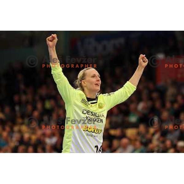 Christina Pedersen of HK Viborg in action during EHF Champions league regular season game 4 between HK Viborg (Danmark) and RK Krim Mercator (Slovenia), played in Viborg Stadionhall, Danmark on October 29, 2011 