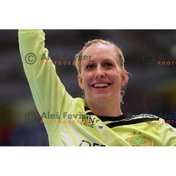Christina Pedersen of HK Viborg in action during EHF Champions league regular season game 4 between HK Viborg (Danmark) and RK Krim Mercator (Slovenia), played in Viborg Stadionhall, Danmark on October 29, 2011 