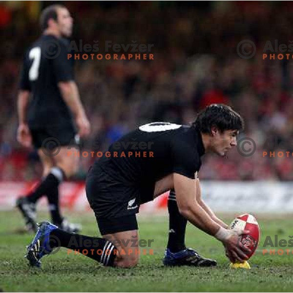 Dan Carter at rugby match between Wales and New Zealand at Millennium Stadium, Cardiff, Wales on November 25, 2006. New Zealand won 45:10