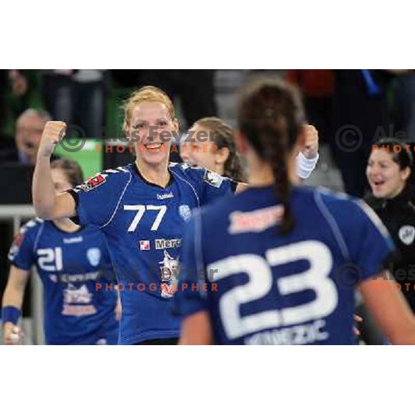 Gorica Acimovic of Krim Mercator in action during EHF Champions leaguel game 5 between Krim Mercator (Slovenia) and Podravka Vegeta (Croatia) in Stozice Sports Hall, Ljubljana, Slovenia on November 5, 2011 