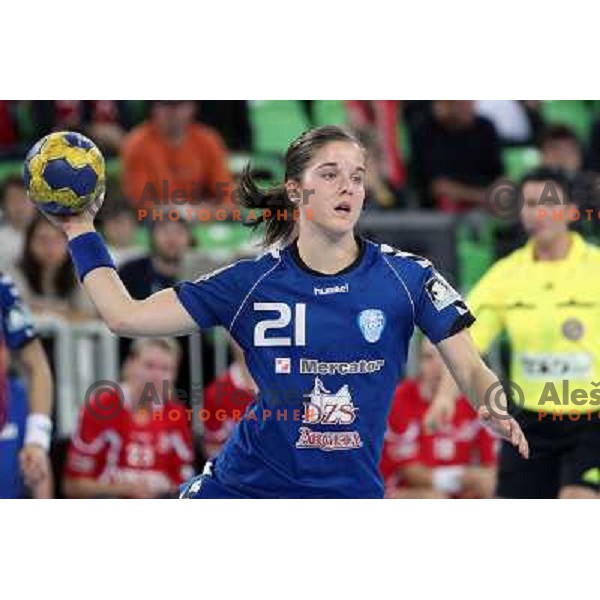Alja Jankovic of Krim Mercator in action during EHF Champions leaguel game 5 between Krim Mercator (Slovenia) and Podravka Vegeta (Croatia) in Stozice Sports Hall, Ljubljana, Slovenia on November 5, 2011 