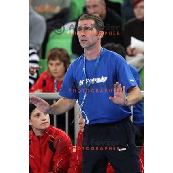 coach of Podravka Vegeta in action during EHF Champions league regular season game 5 between Krim Mercator (Slovenia) and Podravka Vegeta (Croatia), played in Sports Hall Stozice, Ljubljana, Slovenia on November 5, 2011 