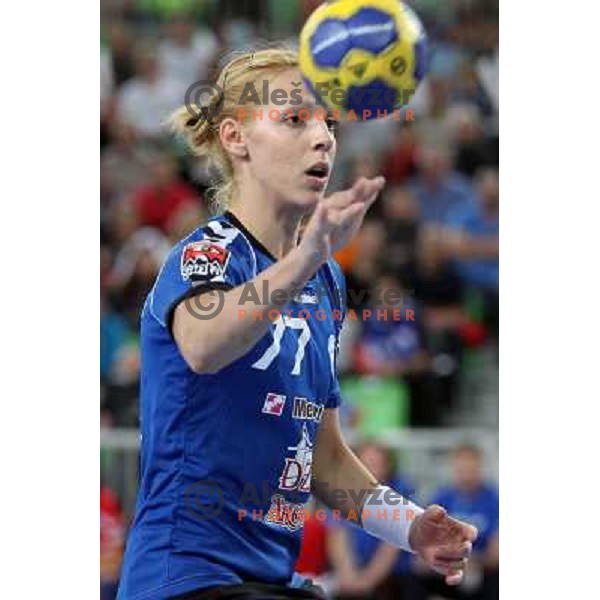 Gorica Acimovic of Krim Mercator in action during EHF Champions leaguel game 5 between Krim Mercator (Slovenia) and Podravka Vegeta (Croatia) in Stozice Sports Hall, Ljubljana, Slovenia on November 5, 2011 