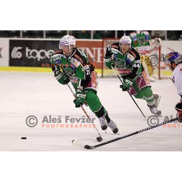 Tomi Mustonen of Tilia Olimpija in action durnig EBEL league regular season game 2o between Tilia Olimpija and Red Bull Salzburg in Hala Tivoli, Ljubljana, Slovenia on November 6,2011 