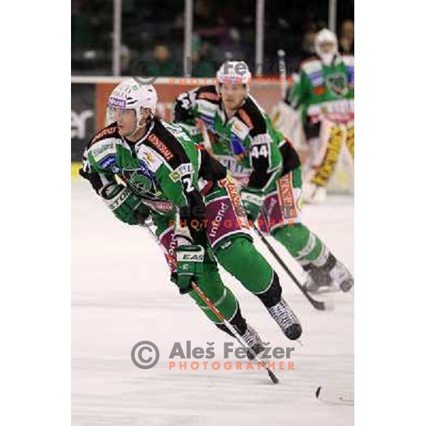 Tomi Mustonen of Tilia Olimpija in action durnig EBEL league regular season game 2o between Tilia Olimpija and Red Bull Salzburg in Hala Tivoli, Ljubljana, Slovenia on November 6,2011 
